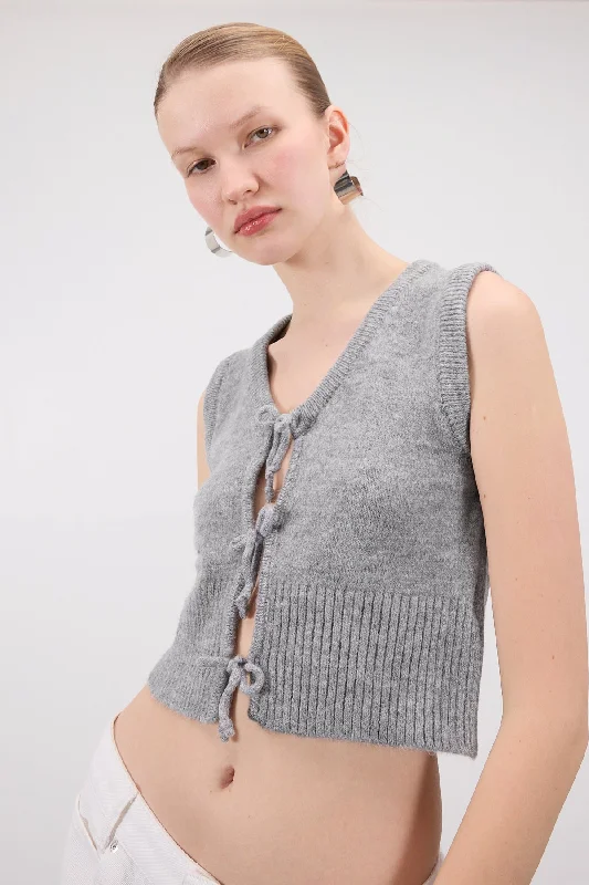 Front Tie Knit Vest