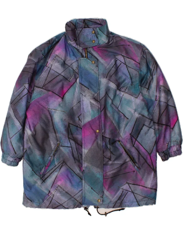 VINTAGE Womens Windbreaker Coat EU 46 XL Multicoloured Patchwork