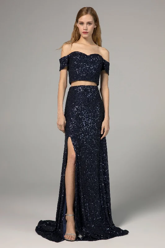 Sheath-Column Floor Length Sequined Dress CS0287