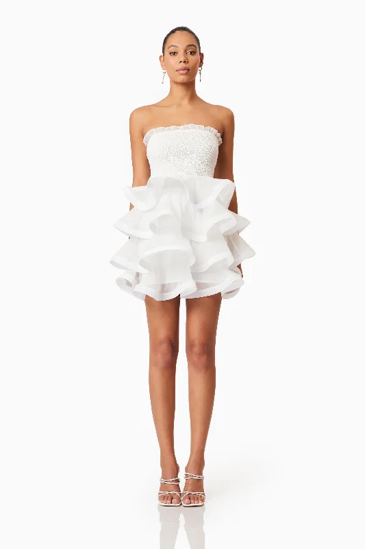 Louise Strapless Mini Dress In White