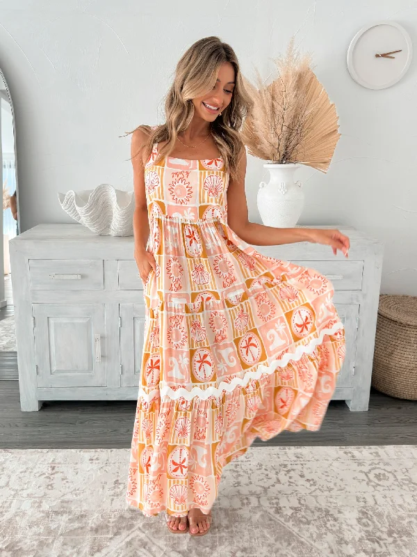 Felyra Dress - Peach Print