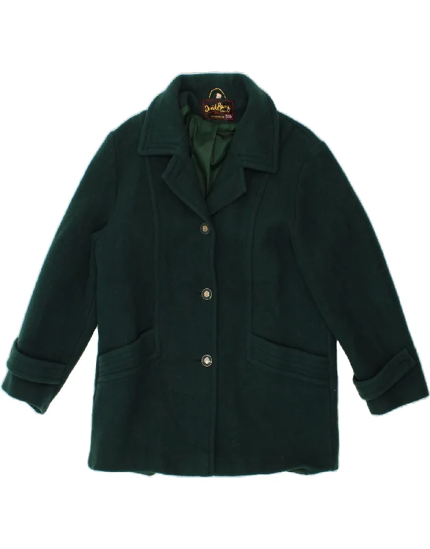 DAVID BARRY Womens Overcoat UK 16 Large Green