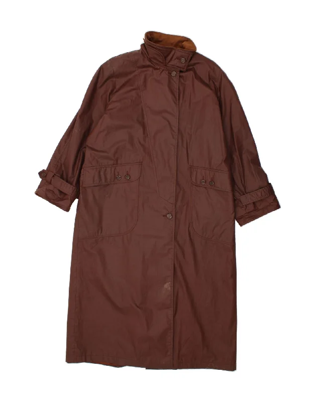 MICHAEL MORTELL Womens Overcoat UK 12 Medium  Brown Cotton