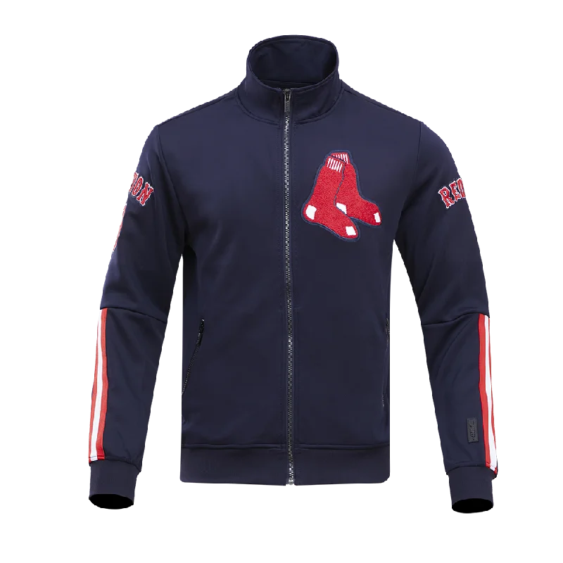 MLB BOSTON RED SOX CLASSIC MEN'S DOUBLE KNIT TRACK JACKET (MIDNIGHT NAVY)