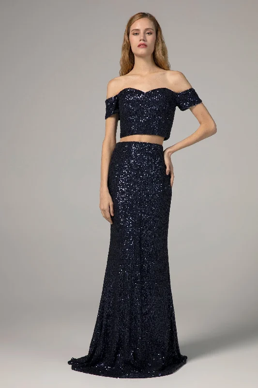 Trumpet-Mermaid Floor Length Sequined Dress CS0290