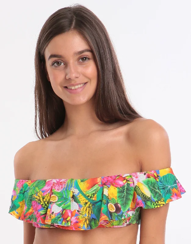 Tropicool Tolvo Off The Shoulder Bikini Top - Blue