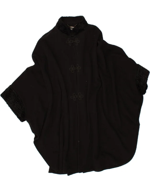 JACQUES VERT Womens Poncho Coat One Size Black