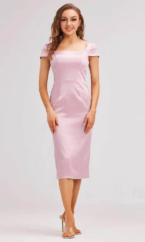 J'Adore Dresses J23063 - Cap Sleeve Straight-Across Neck Formal Dress