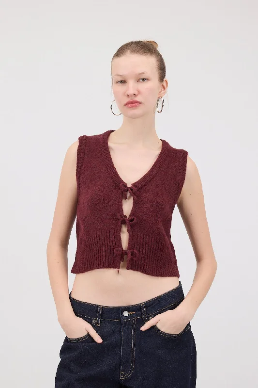 Front Tie Knit Vest