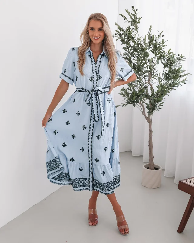 Costanza Dress - Blue Print