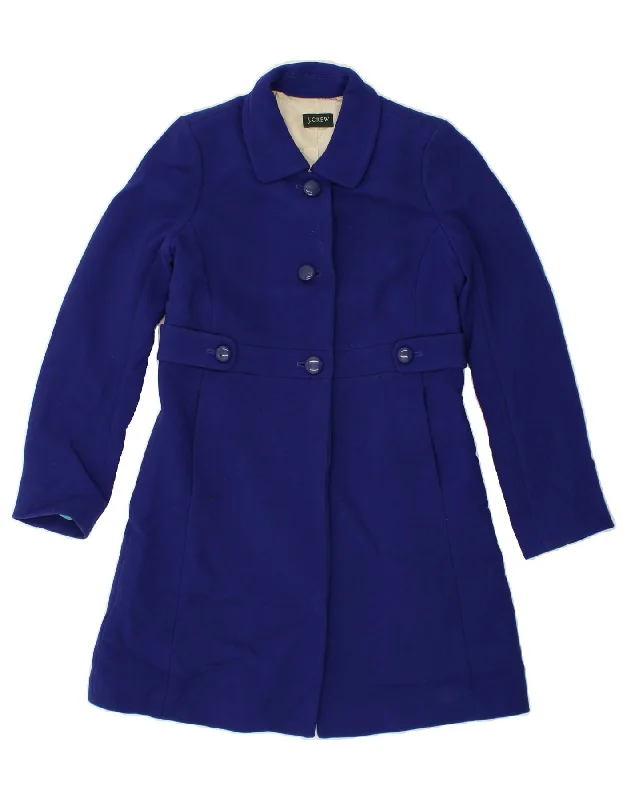 J. CREW Womens Overcoat UK 12 Medium Blue