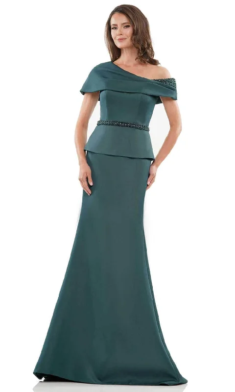 Marsoni by Colors MV1239 - Bead Embellished Short Off-Shoulder Sleeve Formal Gown