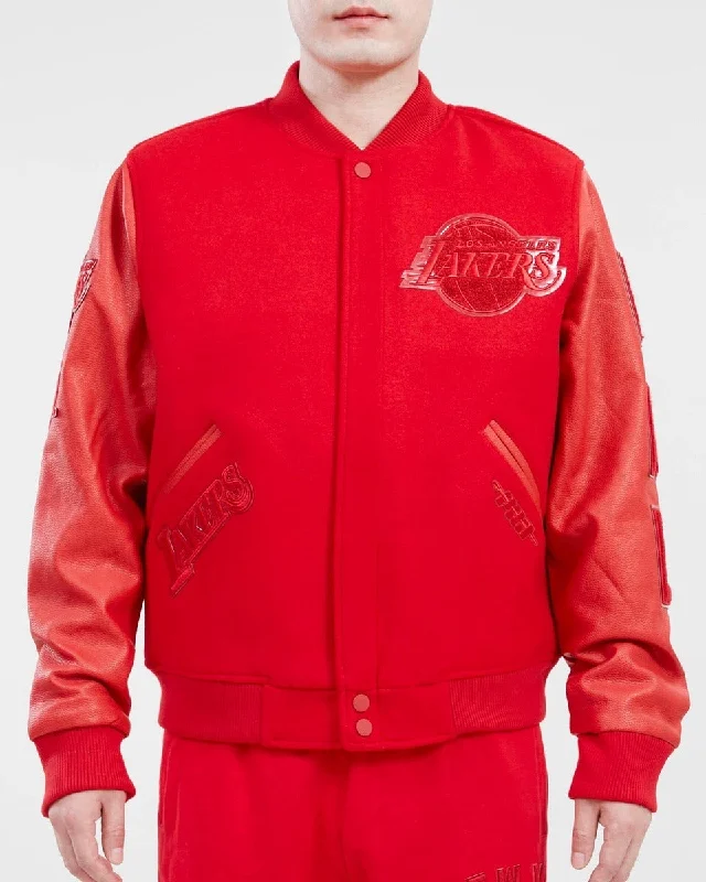 NBA LOS ANGELES LAKERS CLASSIC TRIPLE RED WOOL MEN'S VARSITY JACKET (TRIPLE RED)