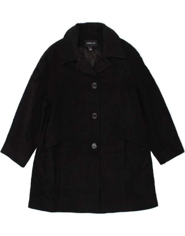 LONDON FOG Womens Overcoat UK 16 Large Black