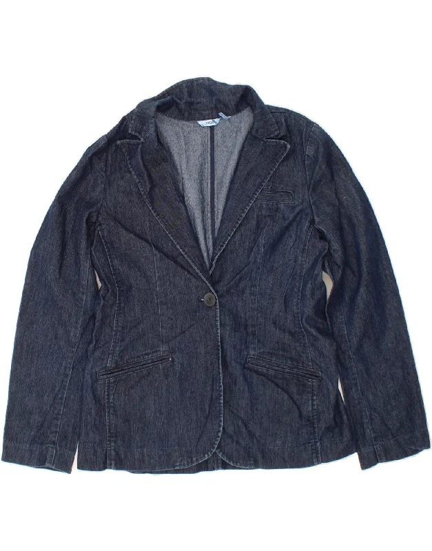 IZOD Womens Denim Jacket UK 14 Medium Navy Blue Cotton