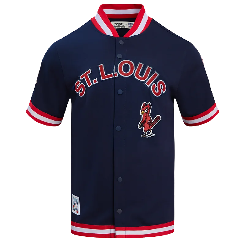 MLB ST. LOUIS CARDINALS CLASSIC MEN'S WARM UP JACKET (MIDNIGHT NAVY/RED)