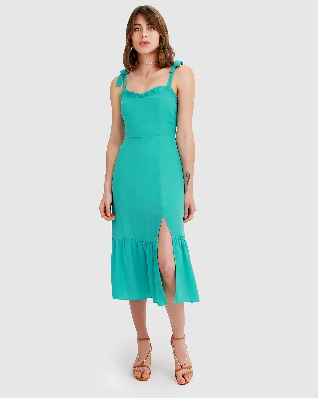 Summer Storm Midi Dress - Green FINAL SALE