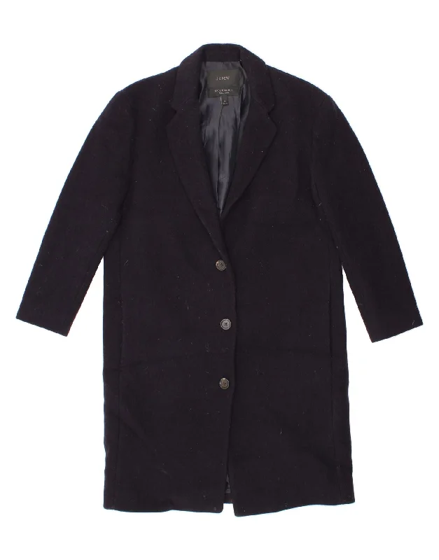 J. CREW Womens Overcoat US 4 Small Navy Blue Wool