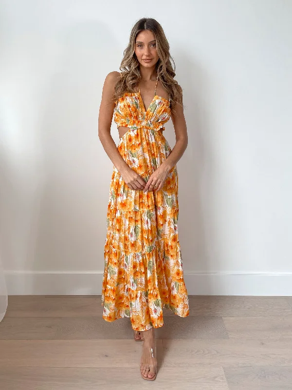 Delphinia Dress - Yellow Floral