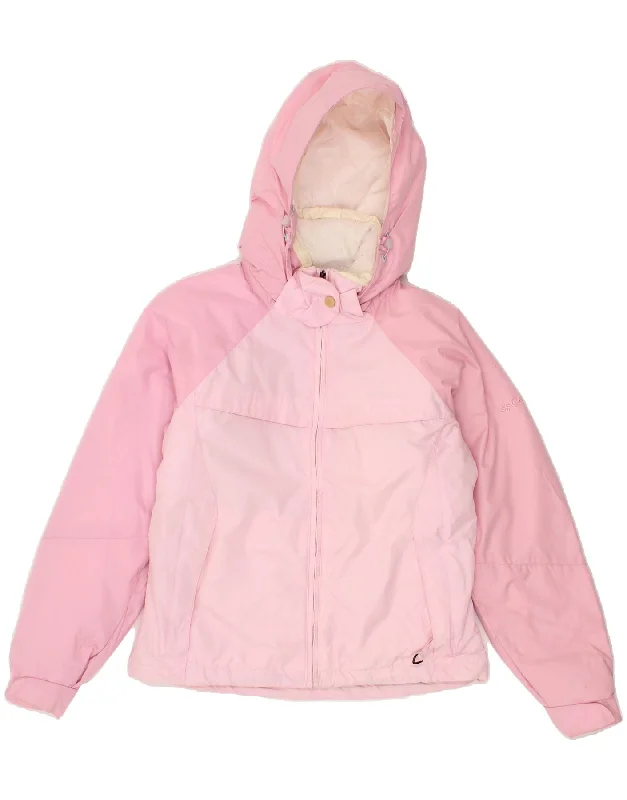 COLUMBIA Womens Hooded Windbreaker Jacket UK 10 Small Pink Colourblock