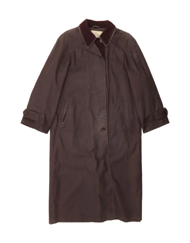 MICHAEL MORTELL Womens Overcoat US 10 Large Brown Cotton