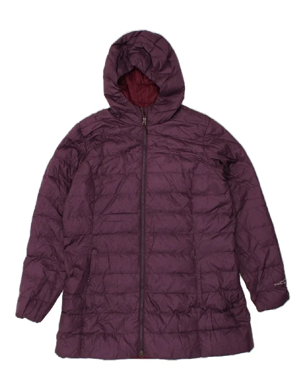 EDDIE BAUER Womens Hooded Padded Coat UK 18 XL Purple Polyester