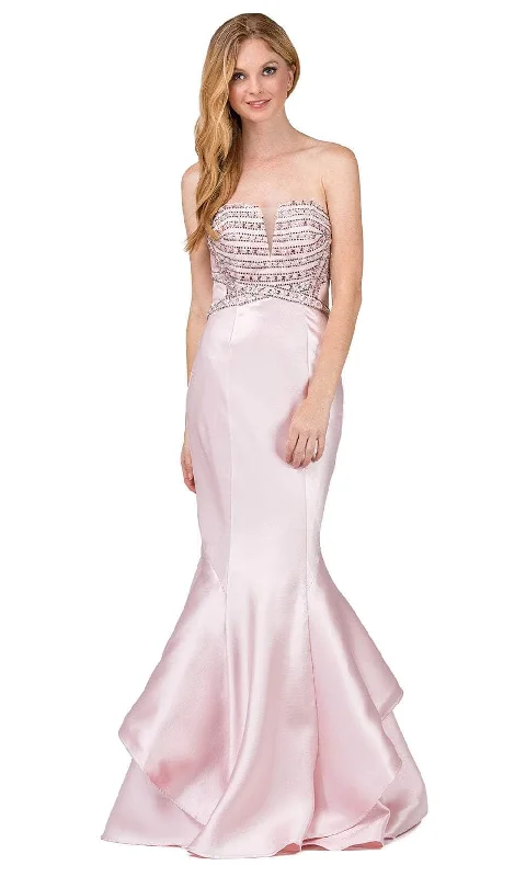 Dancing Queen 9917 - Strapless Tiered Mermaid Prom Gown