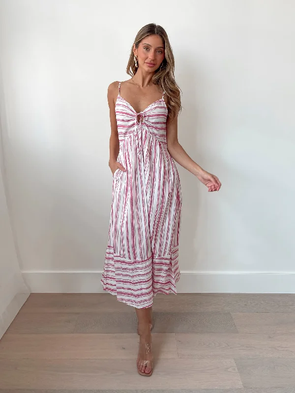 Riva Dress - Red Stripe