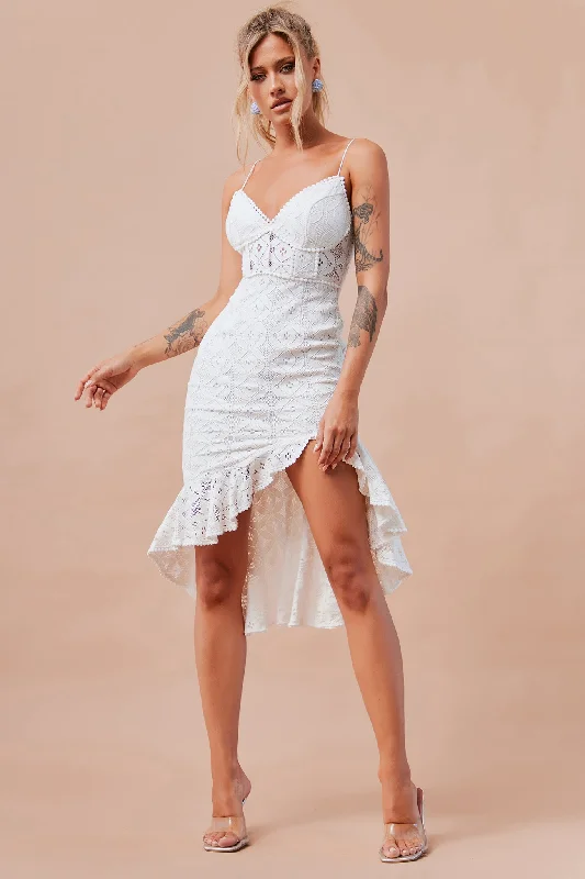 Lost and Found Midi Dress - White