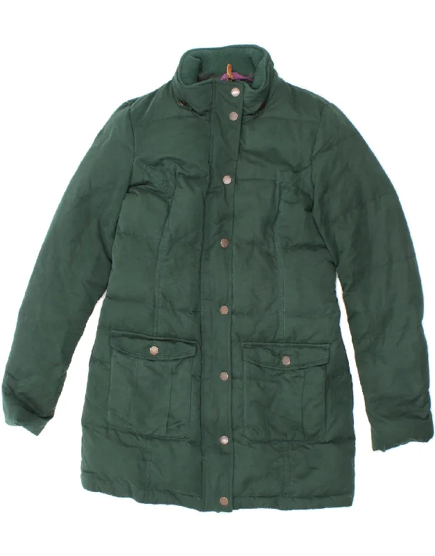 FAT FACE Womens Padded Coat UK 8 Small Green Cotton