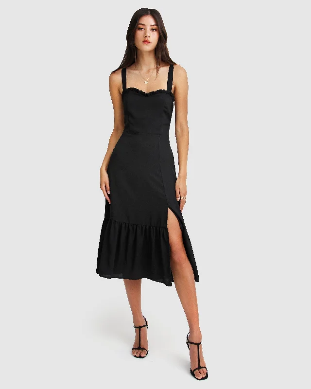 Summer Storm Midi Dress - Black